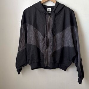 pink victoria’s secret black & gray full zip hoodie
